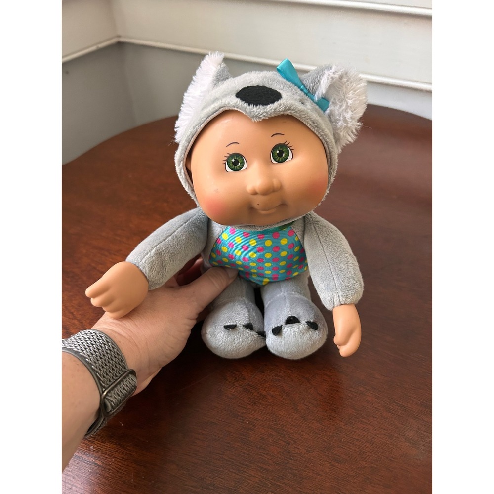 Cabbage Patch Kids Cuties Koala Plush Doll Grey Polka Dot Baby Green Eyes